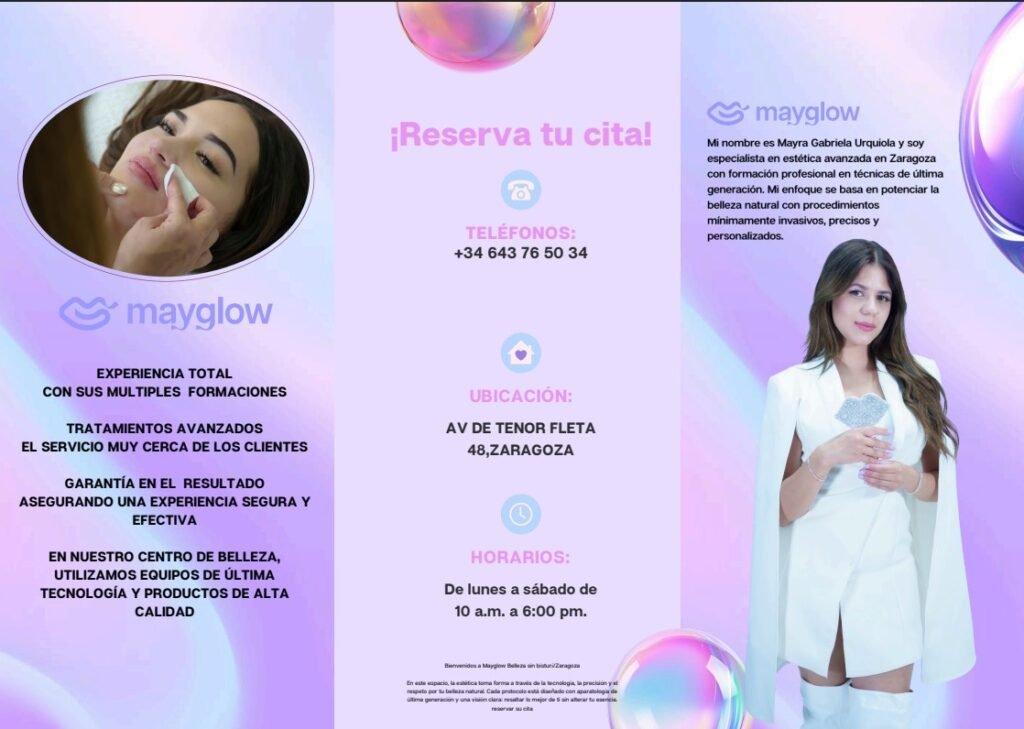 folleto de Mayglow estetica1