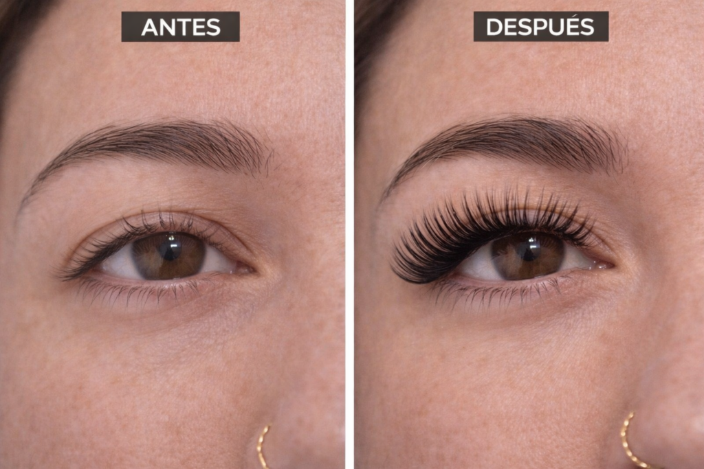 Resultado de pestañas estéticas en MayGlow Zaragoza